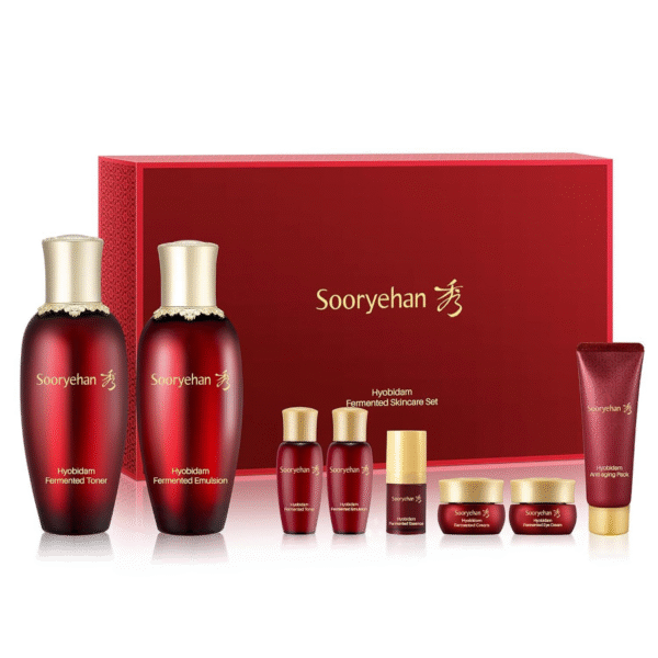 Sooryehan 人參護膚套裝，Hyobidam 韓國護膚套裝，強效補水、緊緻肌膚的高級禮品套裝，野山參，13.53 液體安士